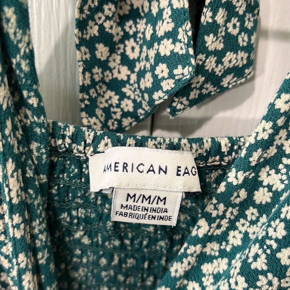 American Eagle Floral Halter Jumpsuit Wide Leg Romper Summer - Picture 5 of 8